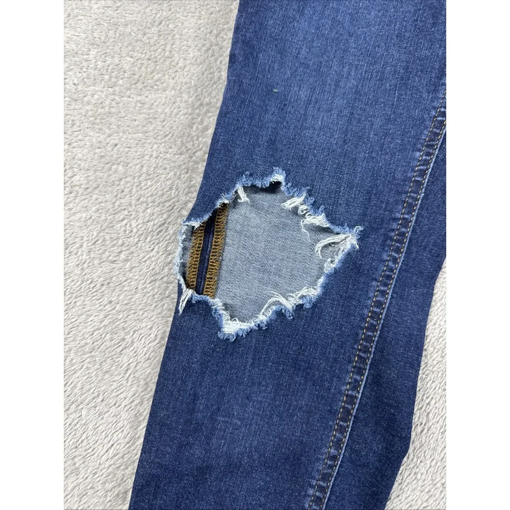 Free People Women's Distressed Knee‎ Denim Skinny Jeans Medium Wash Size W 27R